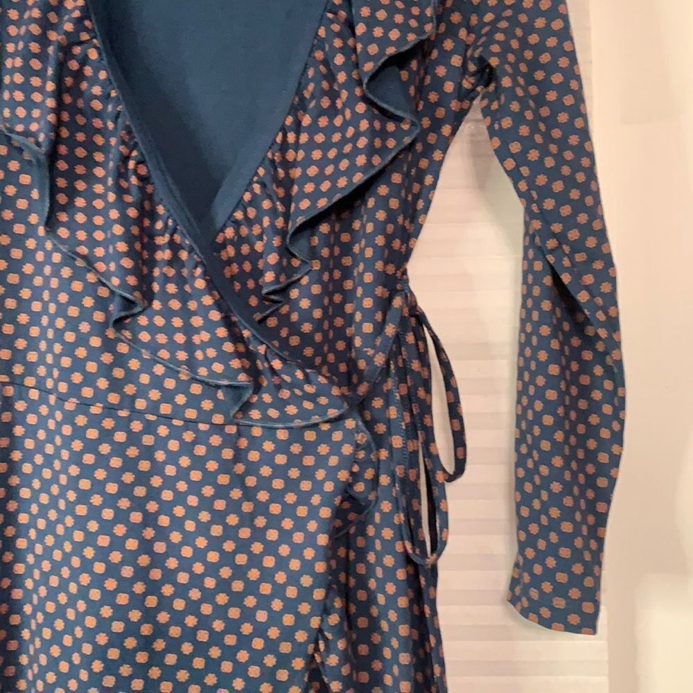 Matilda Jane Teal Ruffle‎ Wrap Fall Dress Small - Picture 7 of 9